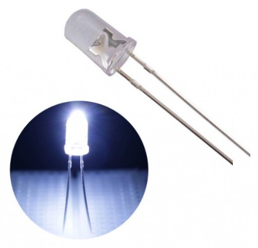 Led 5mm Redondo Branco Frio